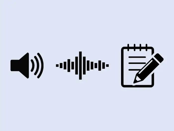 image audio transcription banner